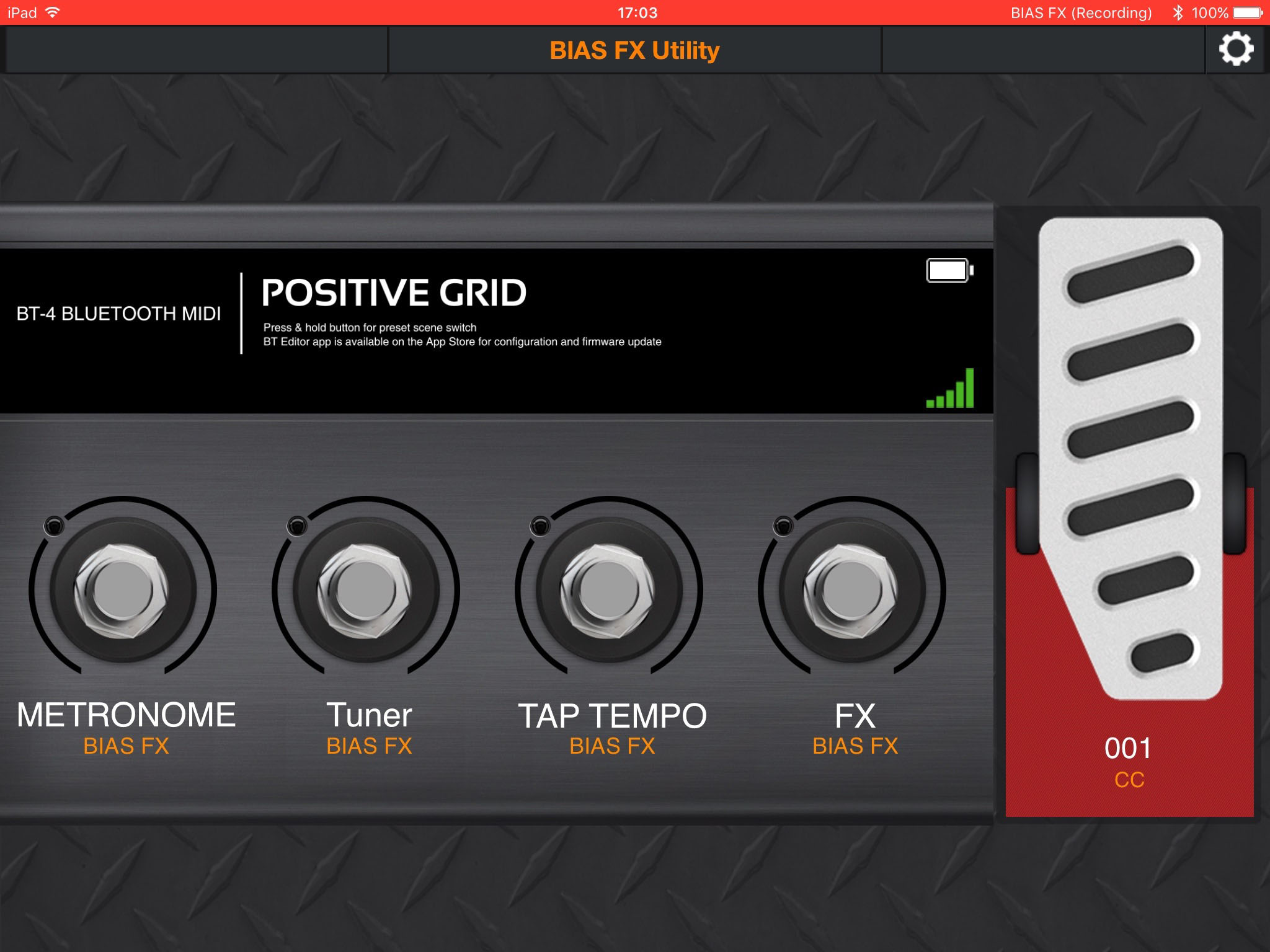 positive grid bt4 bluetooth midi pedal