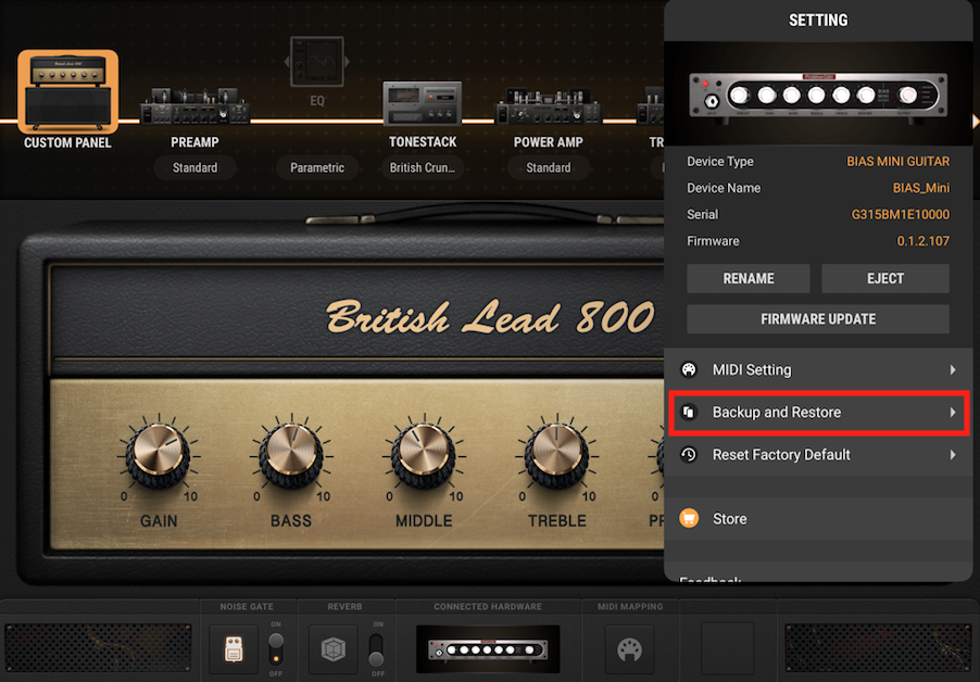 How to Backup Amp Presets on BIAS MINI Guitar and Bass? – Help Center