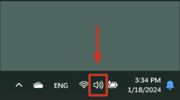 Right-click speaker icon