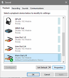Playback device properties