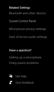 Sound Control Panel screenshot