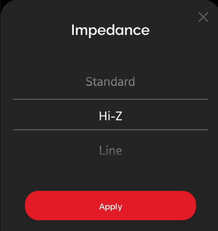 Input 1 and 3/4 Impedance Options