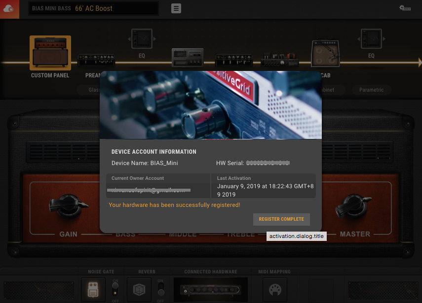 Account confirmation