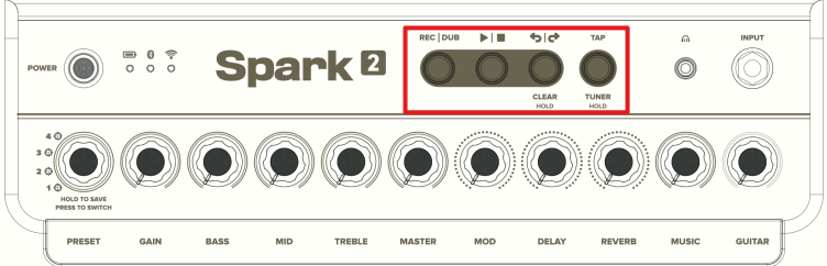 Spark 2 onboard looper buttons