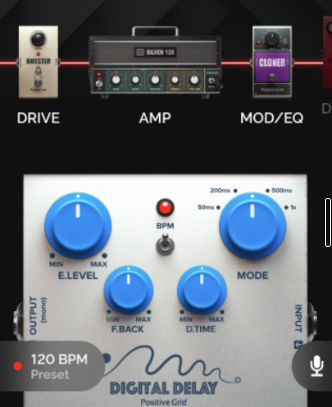 BPM Sync switch on a Delay pedal
