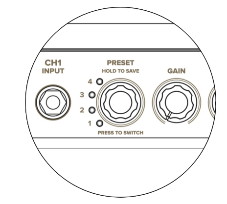 Double-tap CH1 PRESET Knob