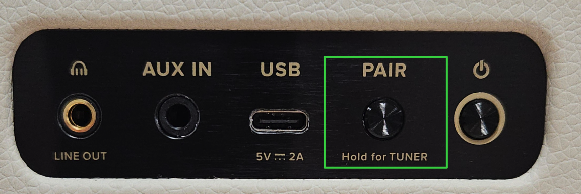 Spark MINI rear panel — PAIR button