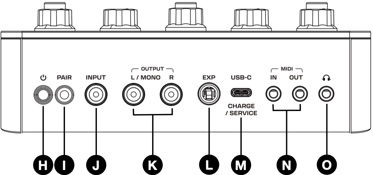 Spark PEDAL rear panel