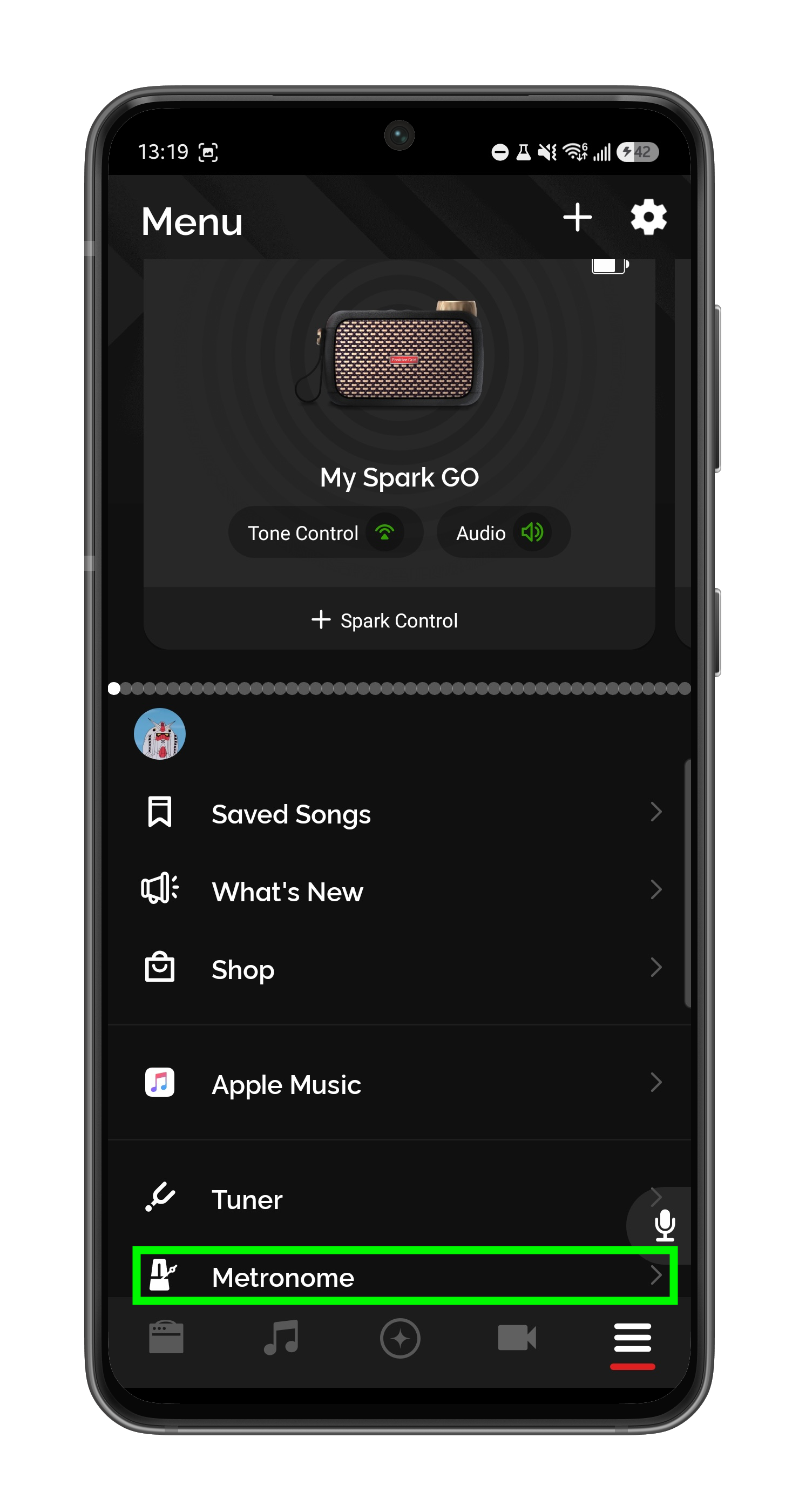 Menu — Metronome